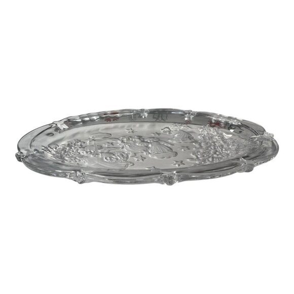 Mikasa Holiday Lights Sweet Dish 9" Crystal Glass Serving Plate~Christmas L2 08 - Picture 4 of 10